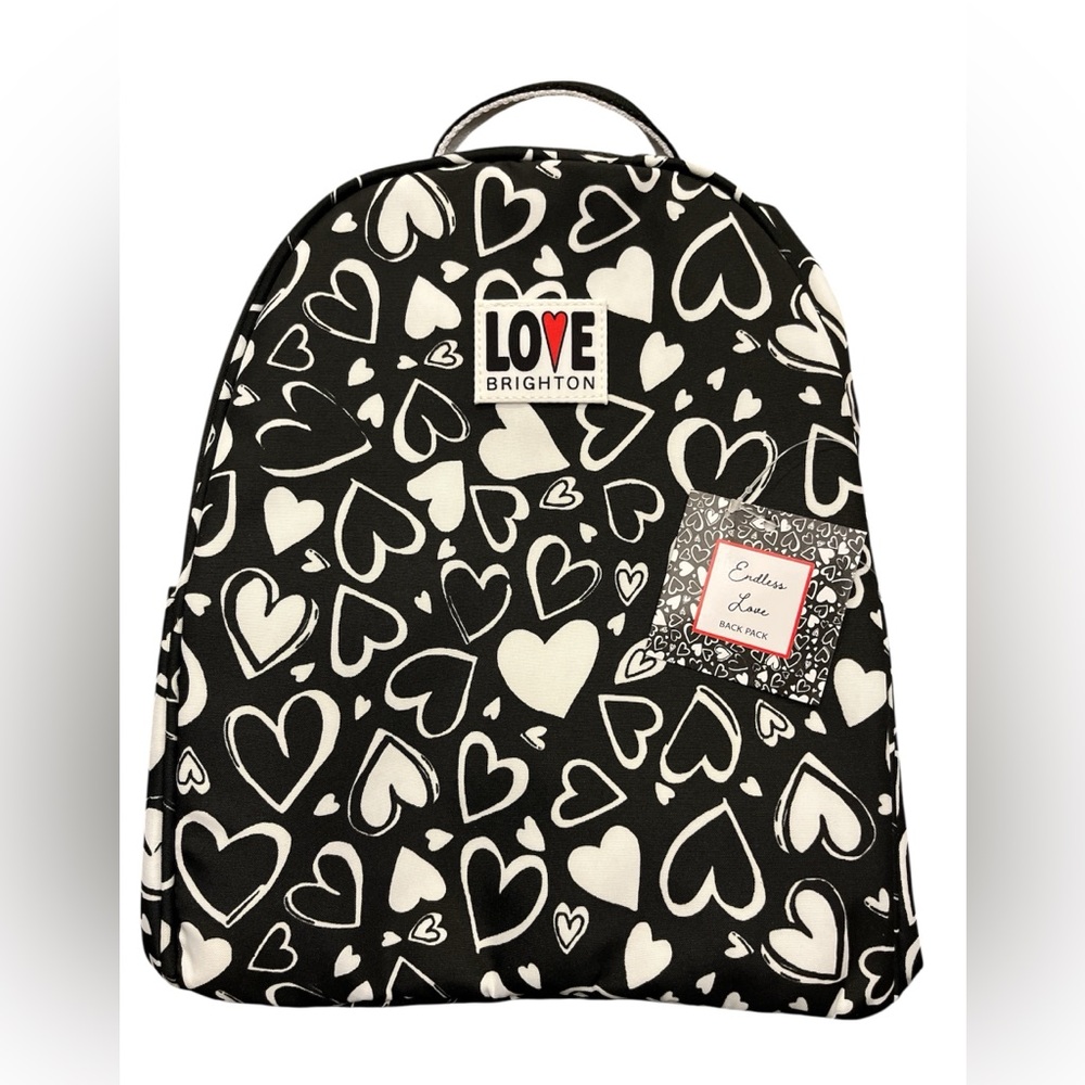 Brighton Black and White Heart Backpack NWT